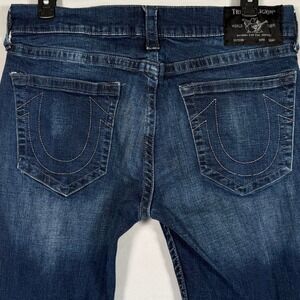 True Religion Rocco Relaxed Skinny Jeans Mens 36 Dark Wash Blue No Flap